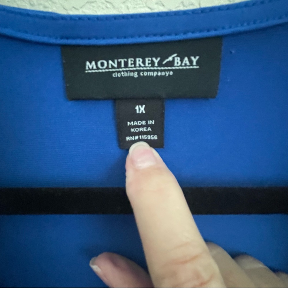 Monterey Bay Royal Blue Cardigan Fly Away Cascade Front - 1X - Picture 3 of 8